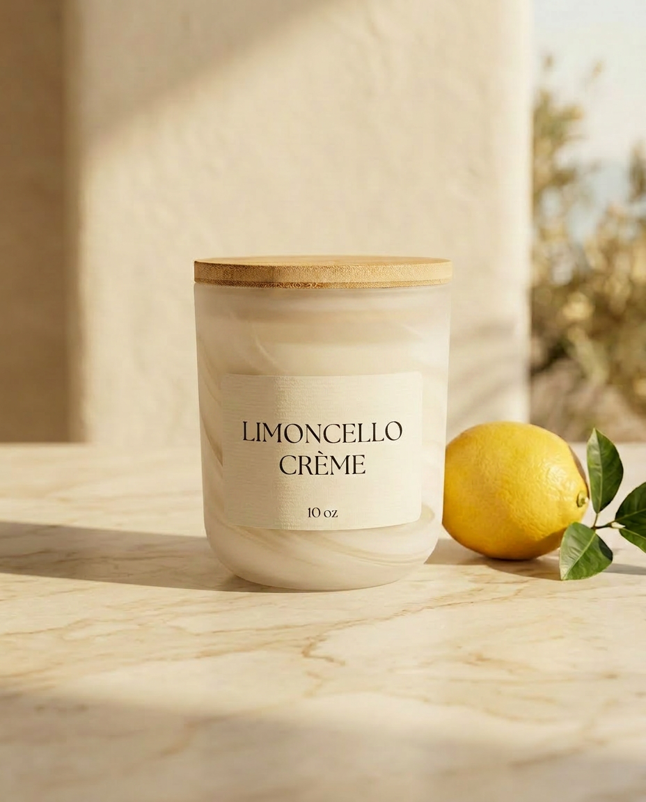 Limoncello Crème in white swirl jar
