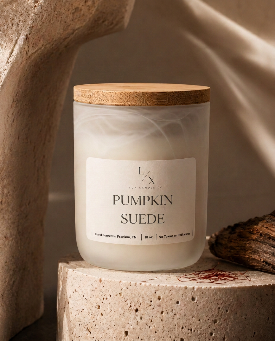 Pumpkin Suede in white swirl jar